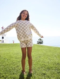 Youth CozyChic® Cotton Checkered Short 9 Youth CozyChic® Cotton Checkered Short -Snuggle And Style BFD SS 24 BDYNV22373 BDYNV22512 Oatmeal Cream 1662 867cea7c a531 4470 8d53 f1c007f8de06
