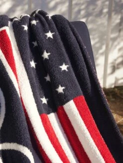 Cozychic® Team USA Flag Olympic Ring Throw -Snuggle And Style BFD SS 24 USHCC22369 Indigo Multi 0006