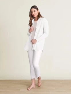 Malibu Collection® Unisex French Terry Shacket -Snuggle And Style BarefootDreams Showroom 05 08 232921 Parchment