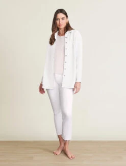 Malibu Collection® Unisex French Terry Shacket -Snuggle And Style BarefootDreams Showroom 05 08 232927 Parchment